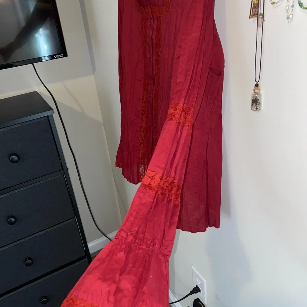 Red Button-Up - Picture 4 of 5